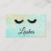 *~* Gold Stars Lashes Extensions Girly Glitter Visitekaartje (Voorkant)