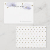 Gold Stars & lavendel Clouds Baby shower Advies Informatiekaartje (Voorkant / Achterkant)