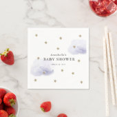 Gold Stars & Lavendel Clouds Baby shower Papier Servet (Insitu)