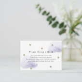 Gold Stars Lavendel Wolken Neem alsjeblieft een bo Informatiekaartje (Staand voorkant)