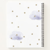 Gold Stars Lavender Clouds Baby shower Gastboek Notitieboek (Achterkant)