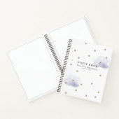 Gold Stars Lavender Clouds Baby shower Gastboek Notitieboek (Binnen)