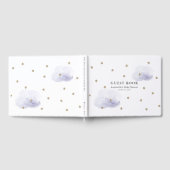 Gold Stars & Lavender Clouds Baby shower Gastenboek (Volledig)