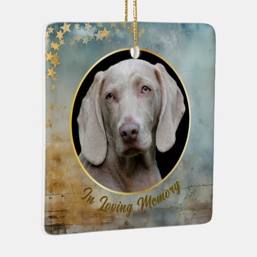 Gold Stars Lijst op Wood Pet Memorial Keramisch Ornament (Rechts)