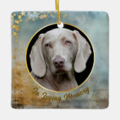 Gold Stars Lijst op Wood Pet Memorial Keramisch Ornament (Voorkant)