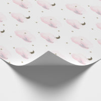 Gold Stars, maan en vloeiend roze wolken