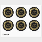 Gold Stars Merry kerst Ronde Sticker (Vel)