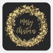 Gold Stars Merry kerst Vierkante Sticker (Voorkant)