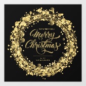 Gold Stars Merry KerstBlack Raamsticker (Vel)