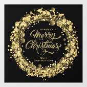 Gold Stars Merry KerstBlack Raamsticker (Vel)