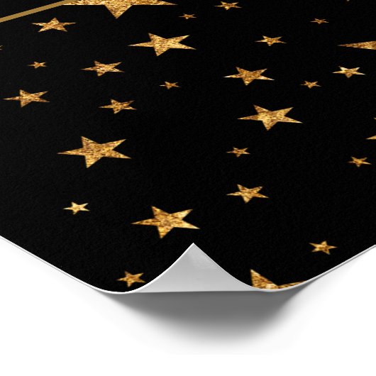 Gold Stars met bericht/foto-Jubileum Poster (Hoek)