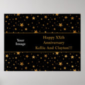Gold Stars met bericht/foto-Jubileum Poster (Voorkant)