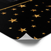 Gold Stars met berichtfoto op zwarte dag Poster (Hoek)