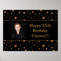 Gold Stars met berichtfoto op zwarte dag