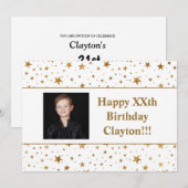 Gold Stars met berichtfoto 's avonds Kaart (Voorkant / Achterkant)