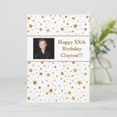 Gold Stars met berichtfoto 's avonds Kaart (Staand voorkant)