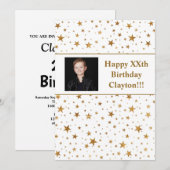 Gold Stars met berichtfoto 's avonds Kaart (Voorkant / Achterkant)