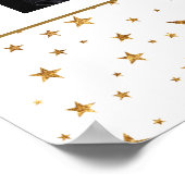 Gold Stars met berichtfoto 's avonds Poster (Hoek)