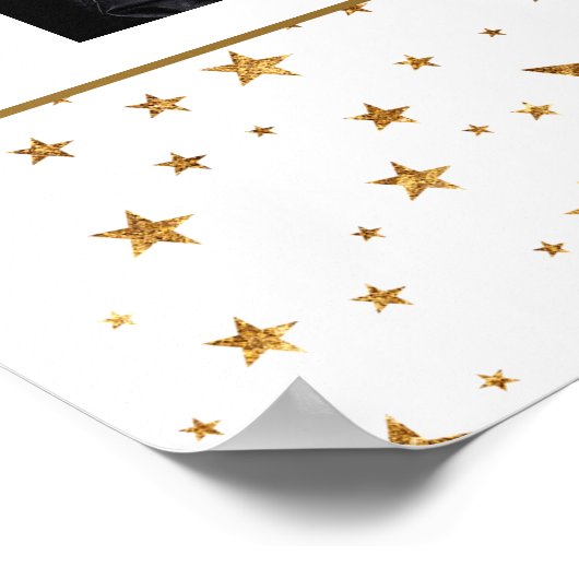 Gold Stars met berichtfoto 's avonds Poster (Hoek)