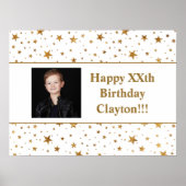 Gold Stars met berichtfoto 's avonds Poster (Voorkant)