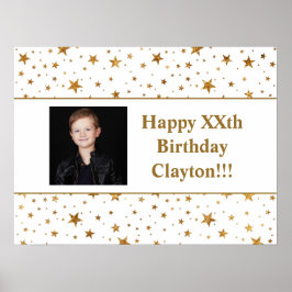 Gold Stars met berichtfoto 's avonds Poster