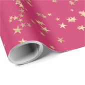 Gold Stars Minimalist Elegant Cadeaupapier (Rol Hoek)