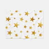 Gold Stars Modern White Fleece Deken (Voorkant (Horizontaal))