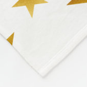 Gold Stars Modern White Fleece Deken (Hoek)