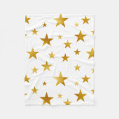Gold Stars Modern White Fleece Deken (Voorkant)