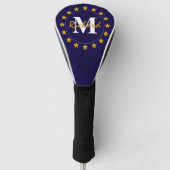 Gold Stars Monogram Golfheadcover (Voorkant)