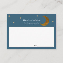 Gold Stars & Moon Baby shower Advice Cards Informatiekaartje