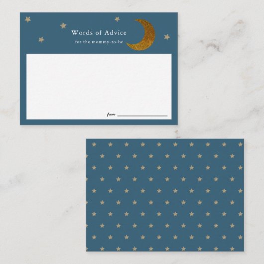 Gold Stars & Moon Baby shower Advice Cards Informatiekaartje (Voorkant / Achterkant)