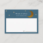 Gold Stars & Moon Baby shower Advice Cards Informatiekaartje (Voorkant)