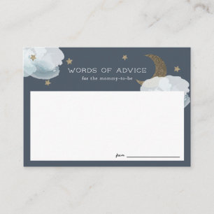 Gold Stars & Moon Baby shower Advice Cards Informatiekaartje