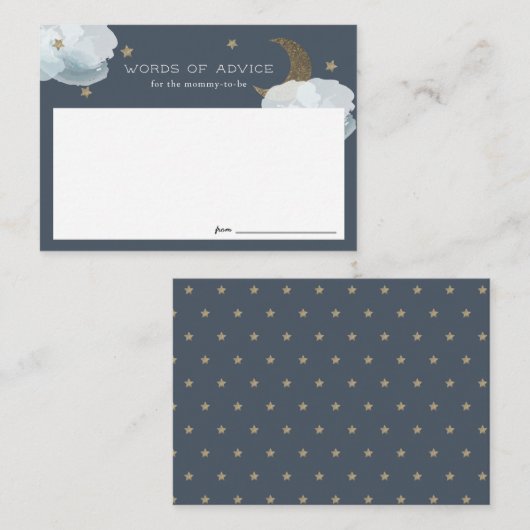 Gold Stars & Moon Baby shower Advice Cards Informatiekaartje (Voorkant / Achterkant)