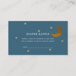 Gold Stars & Moon Baby shower Luier Raffle Ticket Informatiekaartje