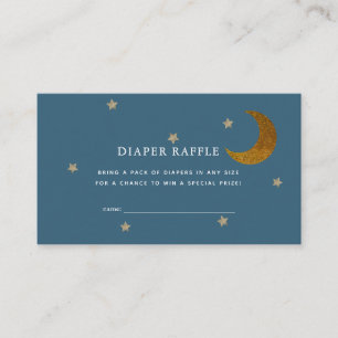 Gold Stars & Moon Baby shower Luier Raffle Ticket Informatiekaartje