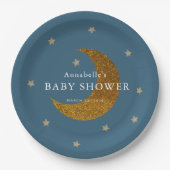 Gold Stars & Moon Baby shower Papier Bord (Voorkant)