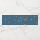 Gold Stars & Moon Baby shower Waterflesetiket Waterfles Etiket (Enkel label)