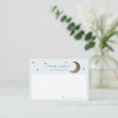 Gold Stars & Moon Blue Baby shower Advies Kaarten (Staand voorkant)