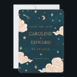 Gold Stars Moon Celestial QR Code Save the Date<br><div class="desc">Gold Stars Moon Celestial QR Code Save the Date</div>
