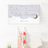 Gold Stars & Moon Lila Baby shower Banner (Insitu)
