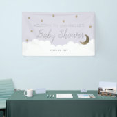 Gold Stars & Moon Lila Baby shower Banner (Beurs)