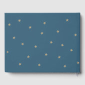 Gold Stars & Moon Navy Blue Baby shower Gastenboek (Achterkant)