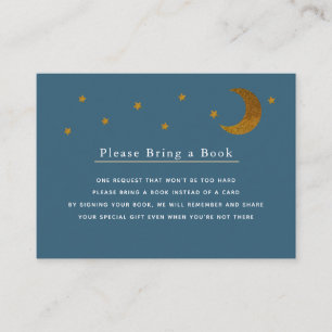Gold Stars & Moon Navy Breng alsjeblieft een Boek  Informatiekaartje