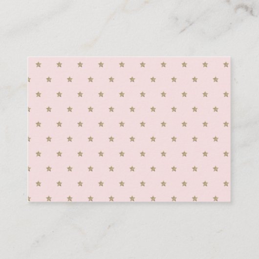 Gold Stars & Moon Pink Baby shower Advies Kaarten (Achterkant)