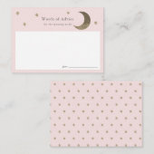 Gold Stars & Moon Pink Baby shower Advies Kaarten (Voorkant / Achterkant)