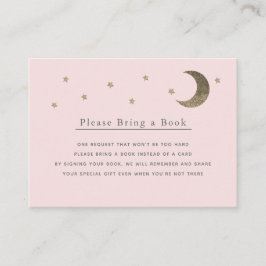 Gold Stars & Moon Pink Breng alsjeblieft een boek  Informatiekaartje