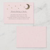 Gold Stars & Moon Pink Breng alsjeblieft een boek  Informatiekaartje (Voorkant / Achterkant)