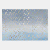 Gold Stars Moons Blue Ombre Inpakpapier Vel (Voorkant)